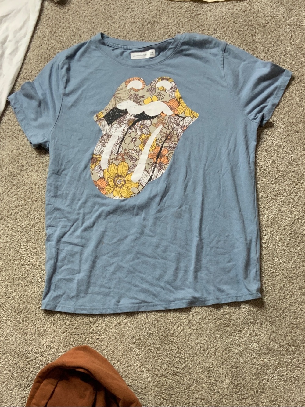 abercrombie kids Blue Floral Tongue Graphic Tee